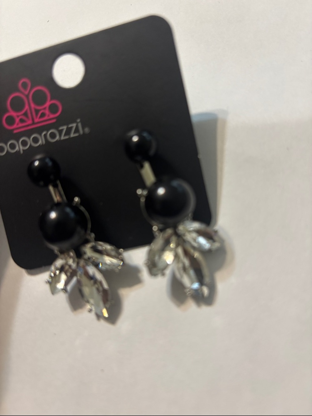 Paparazzi Black Bead and Clear Crystal Cluster